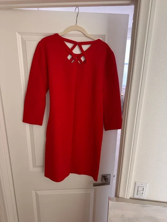 Diane von Furstenberg Red Sheath Dress Size 8 - Picture 5 of 7